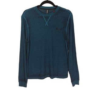 3RD & ARMY Teal Blue Thermal Long Sleeve Stretchy Top 12 (Large)